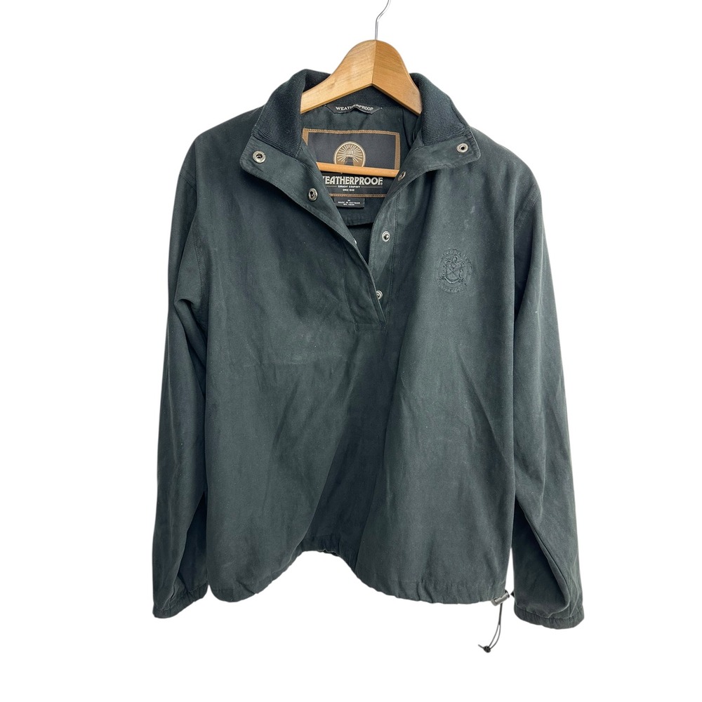 WEATHERPROOF Women's Pullover Jacket Black Quarter Snap Collar M